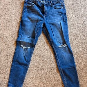 Old Navy Women's Distressed Skinny Jeans - Blue